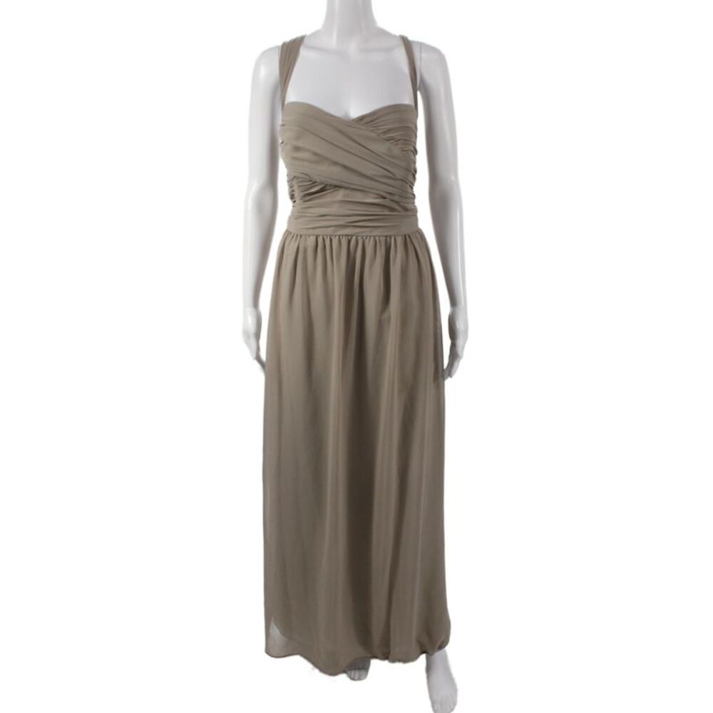 Alfred Angelo Women Maxi Dress Beige Full Length Sleeveless Size 14